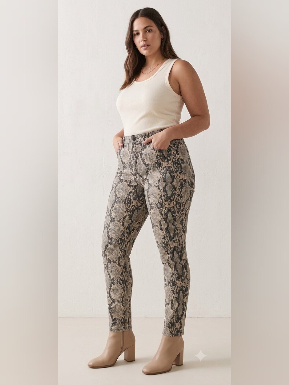 Black Orchid Python Print High Rise Jeans Size 27 New